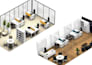 create realistic 3d floor plan, isometric view and architectural render